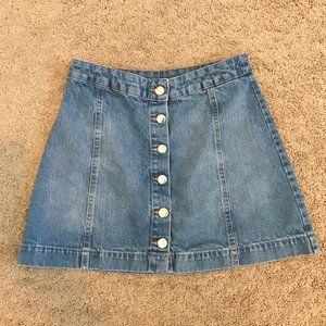 Button down jean skirt